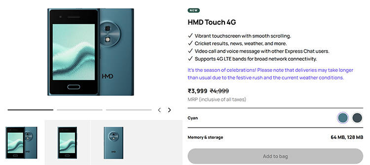 HMD推出混合型手機Touch 4G,借助云功能讓功能機實現智能服務