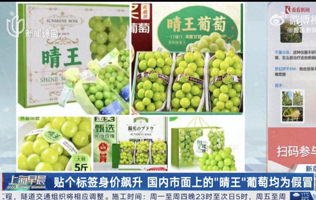 價(jià)格甚至高出11倍多!陽光玫瑰葡萄只因貼上這個(gè)標(biāo)簽后漲價(jià)數(shù)倍?專家提醒→